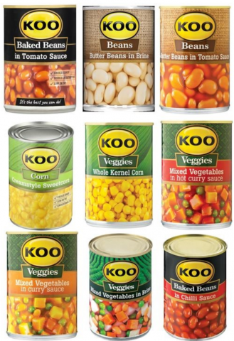 Koo canned mixed vegetable varieties