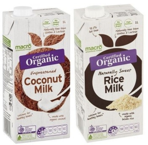 Macro Certified Organic plant-based milks